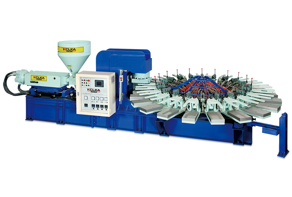 PVC全自動(dòng)開模吹氣注射成型機(jī)